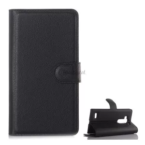 HUSĂ! - Husă în picioare, efect piele (FLIP, deschidere laterală, funcție de suport pentru birou, premium) NEGRU LG G4S Beat (H735)