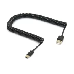   Cablu de date (USB 3.1 - Type-C, 200-300 cm, cablu spiralat) NEGRU