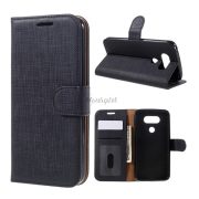   Carcasa in picioare, efect piele (FLIP, deschidere laterala, functie suport de masa, efect textil) NEGRU LG G5 (H850)