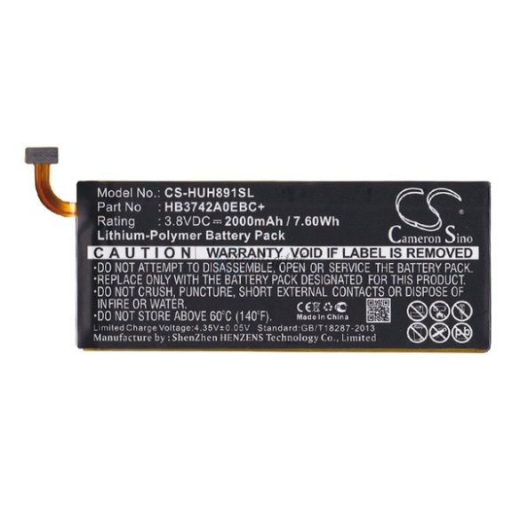 Baterie CAMERON SINO Li-Polymer (3,8V/2A, compatibil cu Huawei HB3742A0EBC+) NEGRU