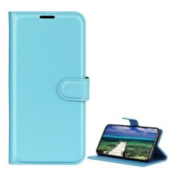   Husă stativă, efect piele (FLIP, deschidere laterală, suport desktop, premium) LIGHT albastruLG K8 (K350n)