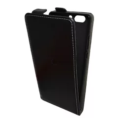   HUSĂ! - Husa in picioare, efect piele (FLIP, deschidere in jos, suport din silicon) NEGRU Huawei P9 Plus