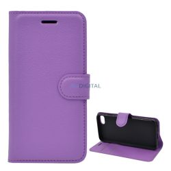   HUSĂ! - Husă Standing, efect piele (FLIP, deschidere laterală, desktop, premium) LILA Apple iPhone SE 3 (2022), iPhone SE 2 (2020), iPhone 8 4.7