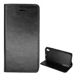   HUSĂ! - Husă în picioare, efect piele (FLIP, deschidere laterală, funcție de suport pentru birou) NEGRU Huawei Y6 II (Y6-2)