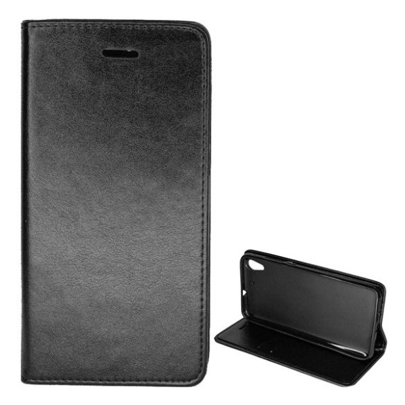 Husă în picioare, efect piele (FLIP, deschidere laterală, funcție de suport pentru birou) NEGRU Huawei Y6 II (Y6-2)