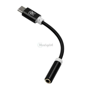 Cablu adaptor audio ENKAY (mufă jack de 3,5 mm - Tip C) NEGRU