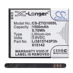   Baterie CAMERON SINO Li-Ion (3,8V/1500mAh, compatibil cu ZTE Li3815T43P3h615142) NEGRU