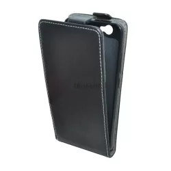  HUSĂ! - Husa in picioare, efect piele (FLIP, deschidere in jos, suport silicon) NEGRU Huawei Nova