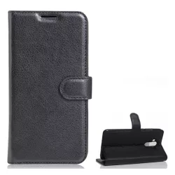   HUSĂ! - Husă stativă cu efect de piele (FLIP, deschidere laterală, desktop, premium) negru Huawei Mate 9