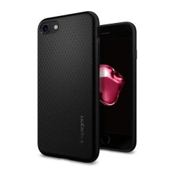  HUSĂ! - SPIGEN LIQUID AIR Husă silicon pentru telefon (rezistent la impact mediu, bubble heel, model diamant) negru Apple iPhone 7 4.7, Apple iPhone 8 4.7, Apple iPhone SE 2 (2020), Apple iPhone SE 3 (2022)