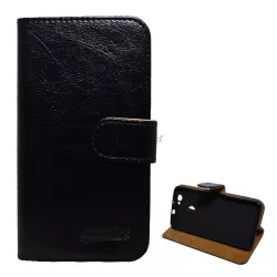   HUSĂ! - Carcasa in picioare, efect piele (FLIP, deschidere laterala, functie suport masa) NEGRU Huawei Nova