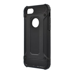   HUSĂ! - Protector de telefon din plastic Defender (rezistenta la impact mediu, interior din silicon, efect metalic, decupaj logo) NEGRU Apple iPhone 7 4.7, Apple iPhone 8 4.7