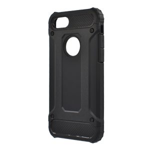 Protector de telefon din plastic Defender (rezistenta la impact mediu, interior din silicon, efect metalic, decupaj logo) NEGRU Apple iPhone 7 4.7, Apple iPhone 8 4.7