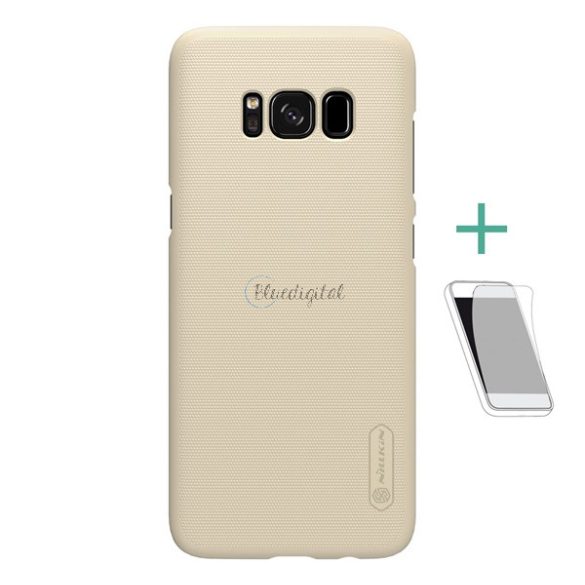 Protector de telefon din plastic NILLKIN SUPER FROSTED (cauciucat, suprafață aspră + folie de protecție a ecranului) GOLD Samsung Galaxy S8 Plus (SM-G955)
