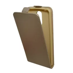  HUSĂ! - Husă stativă, efect piele (FLIP, flip down, suport silicon) GOLD LG K4 2017 (M160)