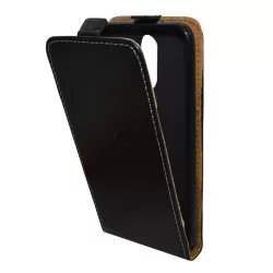   HUSĂ! - Carcasa in picioare, efect piele (FLIP, deschidere in jos, suport din silicon) NEGRU LG K10 (2017) M250n
