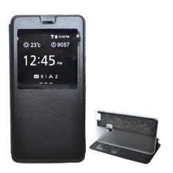   HUSĂ! - Husă stativă cu efect de piele (FLIP, deschidere laterală, desktop, View Window) negru Huawei P10 Lite