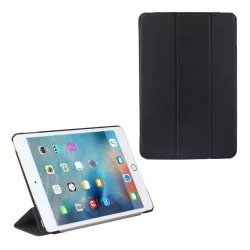   Husă stativă, efect piele (FLIP activ, deschidere laterală, suport pentru birou TRIFOLD, model textil) negru Apple IPAD 9.7 (2017) , Apple IPAD 9.7 (2018)