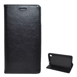   HUSĂ! - Husă stativă cu efect de piele (FLIP, deschidere laterală, desktop) negru Sony Xperia L1 (G3312)