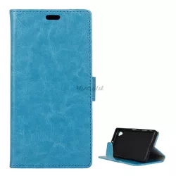  HUSĂ! - Carcasă în picioare, efect piele (FLIP, deschidere laterală, funcție de suport pentru desktop, premium) ALBASTRU DESCHIS Sony Xperia L1 (G3312)