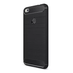   HUSĂ! - protecțiede telefon din silicon (rezistent la impact mediu, toc cu bule, model de carbon periat) negru Huawei P9 Lite (2017)