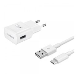   Încărcător SAMSUNG priză USB (15W, încărcător rapid + cablu EP-DR140AWE tip C 80cm) ALB