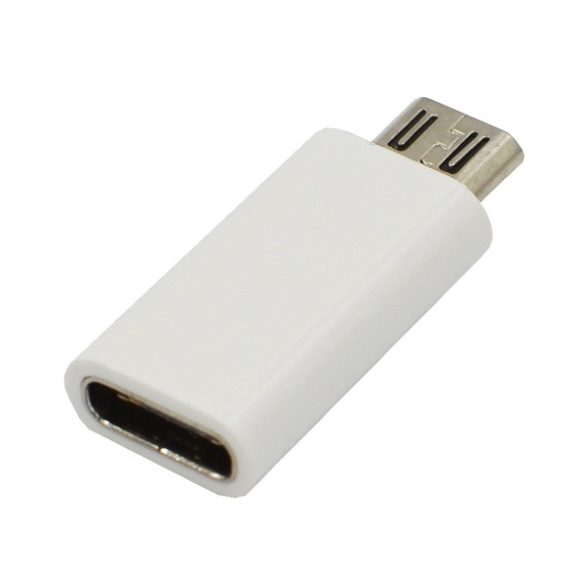 Adaptor (Tip-C - microUSB, transfer de date și încărcare) ALB