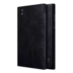   HUSĂ! - Husă NILLKIN QIN în picioare, efect piele (FLIP, deschidere laterală, suport card bancar) NEGRU Sony Xperia L1 (G3312)