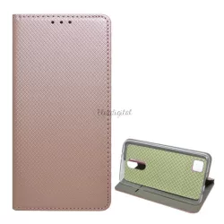   HUSĂ! - Carcasa in picioare, efect piele (FLIP, deschidere laterala, functie suport de masa, model romb) ROSE GOLD LG K8 2017 (M200n)