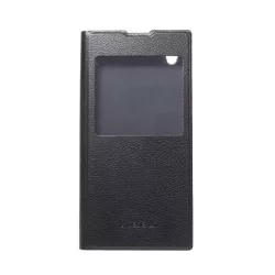   HUSĂ! - Carcasa in picioare, efect piele (FLIP, deschidere laterala, husa S-View) NEGRU Sony Xperia L1 (G3312)