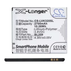   Baterie Li-Polymer CAMERON SINO (3,8V/2700mAh, compatibilă cu Lenovo BL259) NEGRU Lenovo Vibe K5 (A6020a40), Lenovo Vibe K5 Plus (A6020a46)