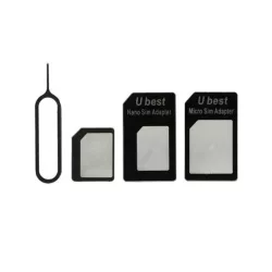   Adaptor SIM NOOSY (convertă o cartelă Nano SIM într-un Micro SIM și o cartelă de dimensiune normală, dispozitiv de ridicare a cardului) NEGRU