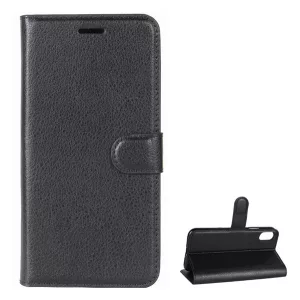 HUSĂ! - Husă în picioare, efect piele (FLIP, deschidere laterală, funcție de suport pentru birou, premium) NEGRU Apple iPhone X 5.8, Apple iPhone XS 5.8