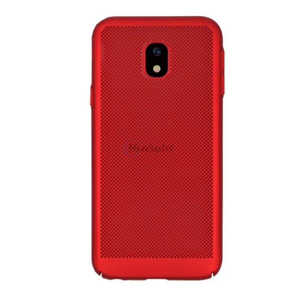 Protectie din plastic pentru telefon (cauciucat, model perforat) ROSU Samsung Galaxy J3 (2017) SM-J330 EU