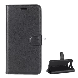   HUSĂ! - Husă în picioare, efect piele (FLIP, deschidere laterală, funcție de suport pentru birou, premium) NEGRU LG Q8 (H970)