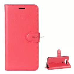   HUSĂ! - Husă în picioare, efect piele (FLIP, deschidere laterală, funcție de suport pentru birou, premium) RED LG Q8 (H970)
