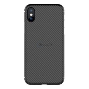 Protector de telefon din plastic NILLKIN FIBRA SINTETICA (prietenos cu mediul, model carbon) NEGRU Apple iPhone X 5.8, Apple iPhone XS 5.8