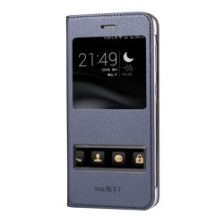   HUSĂ! - Husă stativă, efect piele (FLIP, deschidere laterală, fereastră Dual View) albastruHuawei P9 Lite Mini