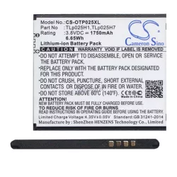   Baterie CAMERON SINO Li-Ion (3,8V/1750mAh, compatibil cu Alcatel TLp025H1) NEGRU Alcatel Pop 4 (OT-5051)