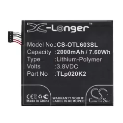   Baterie CAMERON SINO Li-Polymer (3.8V/2000mAh, compatibil cu Alcatel C2000023C2) NEGRU Alcatel Idol 3 4.7 (OT-6039)