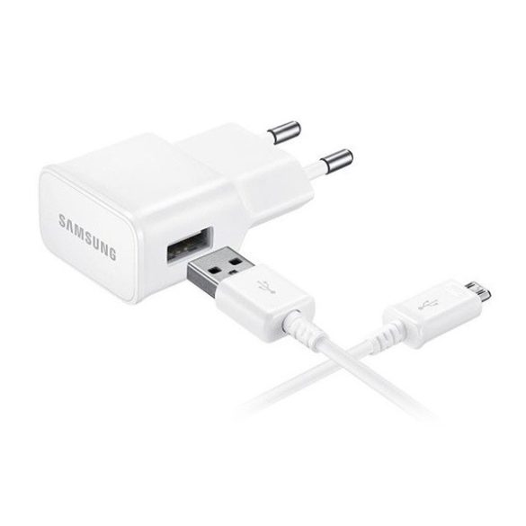 Încărcător de rețea SAMSUNG cu mufă USB (8W + cablu microUSB ECB-DU4AWE/ECB-DU68WE) ALB