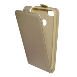   HUSĂ! - Husa in picioare, efect piele (FLIP, deschidere in jos, suport din silicon) GOLD Huawei P9 Lite Mini