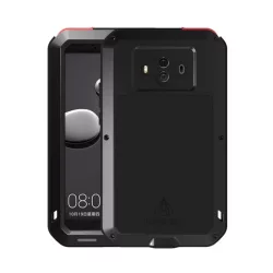   HUSĂ! - Cauciuc protector LOVE MEI defender telefon (rezistent la impact, cadru metalic) NEGRU Huawei Mate 10