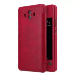   HUSĂ! - NILLKIN QIN husă în picioare, efect de piele (activ FLIP, deschidere laterală, S-View Husă) PIROS Huawei Mate 10