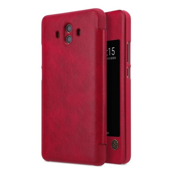NILLKIN QIN husă în picioare, efect de piele (activ FLIP, deschidere laterală, S-View Husă) PIROS Huawei Mate 10