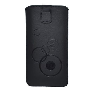 DEKOHusă husă standing (universală, model rotund, velcro detașabil, atașabil la curea, dimensiune 6,3") NEGRU Samsung Galaxy S8 Plus (SM-G955), Samsung Galaxy J7 (2017) SM-J730, Xiaomi Mi Mix 2S, X