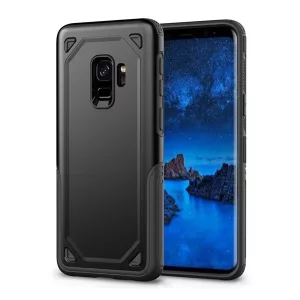 HUSĂ! - Protecție din plastic pentru telefon Defender (rezistență medie la impact, interior din silicon, ultra-subțire) negru Samsung Galaxy S9 (SM-G960)