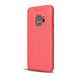   HUSĂ! - Protecție siliconică pentru telefon (rezistență medie la impact, efect de piele, model cusătură) PIROS Samsung Galaxy S9 (SM-G960)