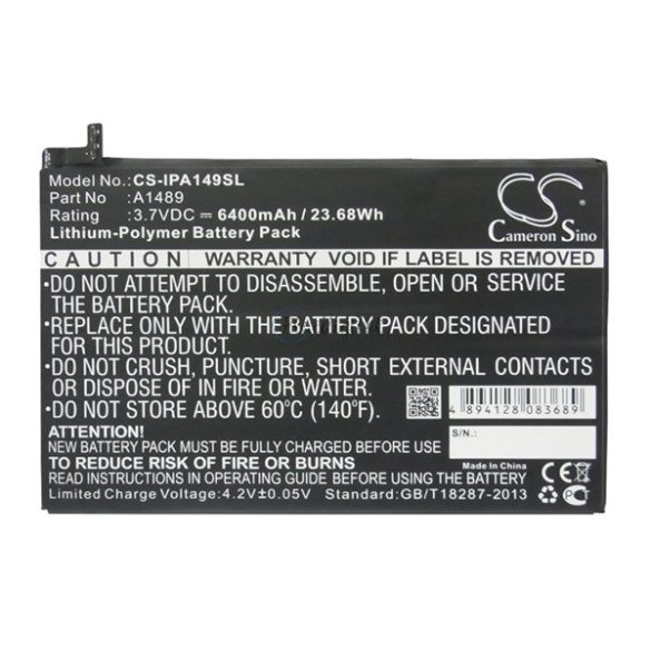 Baterie CAMERON SINO Li-Polymer (3,7V/6400mAh, compatibil cu Apple A1489) NEGRU Apple IPAD mini 2, Apple IPAD mini 3