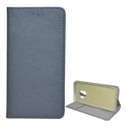  HUSĂ! - Husă stativă cu efect de piele (FLIP, deschidere laterală, suport pentru desktop, model diamant) GREY Samsung Galaxy S9 (SM-G960)